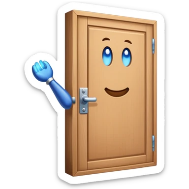 A closed door with a hand knocking on it. Because success isn’t about waiting—it’s about knocking until someone answers.blue power magic on knocking sticker