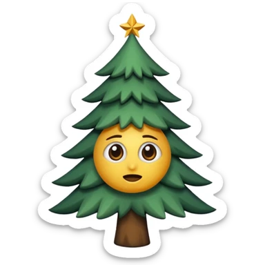 sapin avec des yeux noirs luisants sticker
