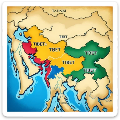 Tibet map sticker