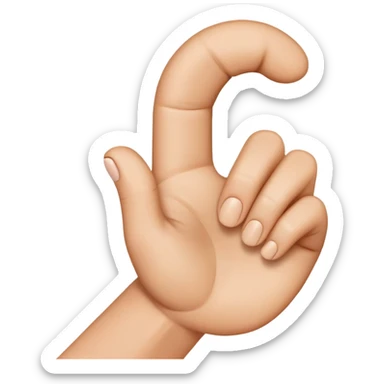 A hand making the letter c sticker