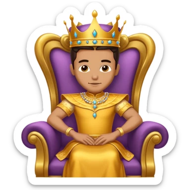 Beautiful King👑 image setting on chair wear a beautiful dress and in beautiful mahal sticker