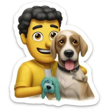 Bob esponja con un perro sticker