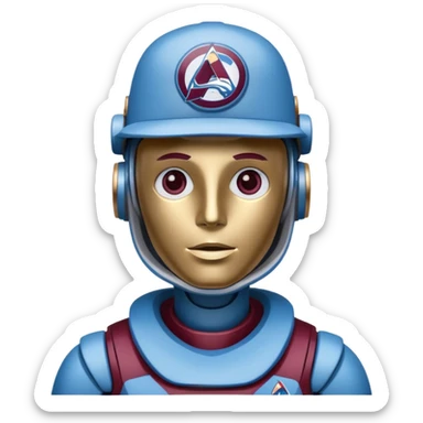 Engineer robot with colorado avalanche hat sticker