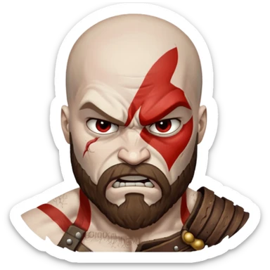 kratos face sticker