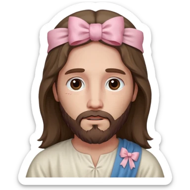 historically accurate jesus with a super pale pink bow sticker