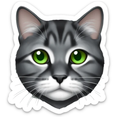 A black and white lop -eared Scottish cat with green eyes sticker