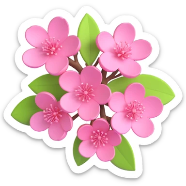 pink cherry blossom cluster sticker
