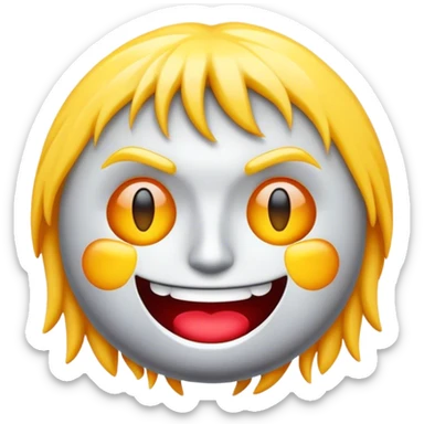 Cinematic Realistic Rock 'n' Roll Pop Culture Emoji, depicted with a dynamic portrayal of the rebellious spirit of rock music rendered with bold textures and vibrant, edgy lighting. sticker