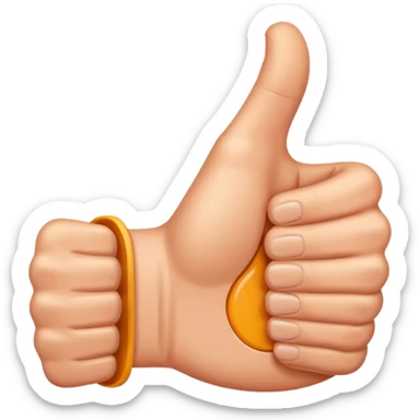 A piece sign with the thumbs up sticker