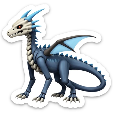 Skeletal Salandit-Marowak-Dialga-Duskull-Electrike-Fakémon-hybrid-creature (full body)  sticker