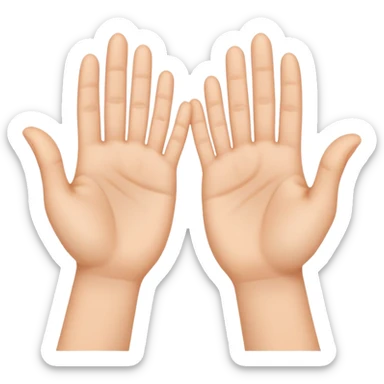 Innocent emoji hands up sticker