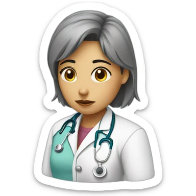 Sad female doctore sticker
