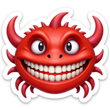 Now more glitched Please make Creature comes out of the eye of a another creature who has red skin and a wide smile with long teeth sticker