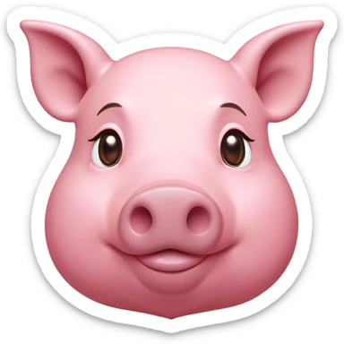 Cinematic Noble Pig Portrait Emoji, Poised and regal, with a stout, robust build and a smooth, well-groomed rosy-pink hide, deep-set soulful beady eyes, Simplified yet sharp and sophisticated features, highly detailed, glowing with a soft, dignified glow, high shine, intelligent and determined, stylized with an air of barnyard nobility, focused and attentive, soft glowing outline, capturing the essence of a watchful and confident pig, so majestic it feels as though it could trot out of the screen with effortless authority! sticker
