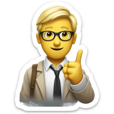 nerd smiley with index finger pointed up sticker
