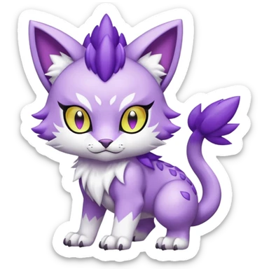  Shiny Soft Smooth Meicoomon-Gatomon-Liepard-Pokémon-Digimon-Fakémon-fusion-hybrid-creature sticker