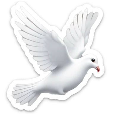 A white dove with an olive branch sticker