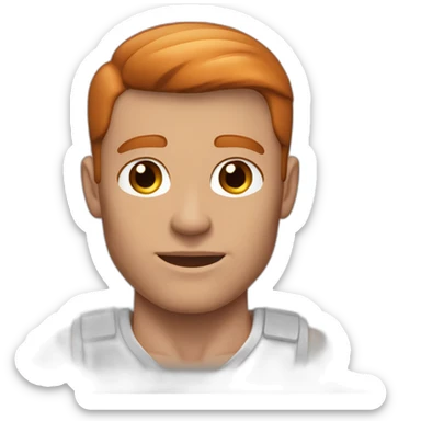 muscle blue eyes man slick bronze-copper hair clean shaven sticker