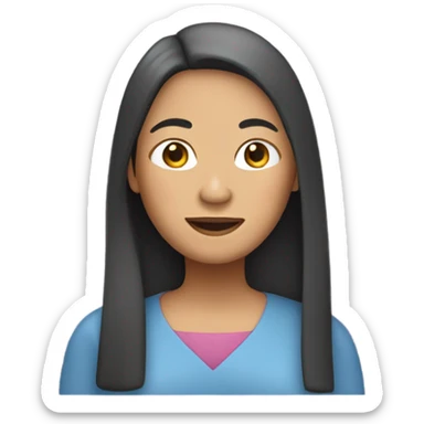 54 years old, straight hair Filipina  sticker