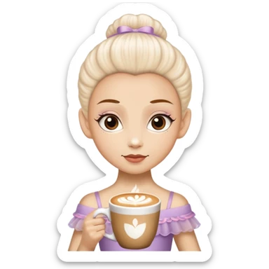 Bailarina de ballet con cabeza de un café capuchino sticker