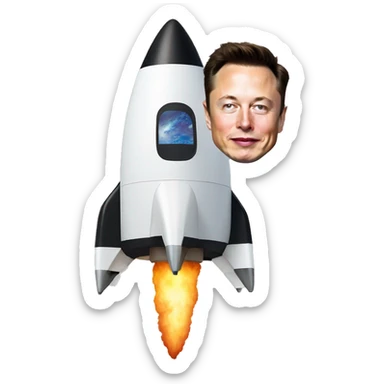 Elon Musk on a rocket sticker