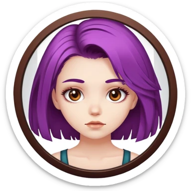 girl with bad hair dye brown eyes and pale skin looking in the mirror sticker