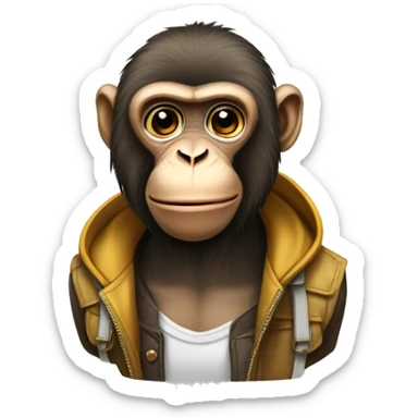 a monkey that has a lot of swag is stylishly urban and stands out very much sticker