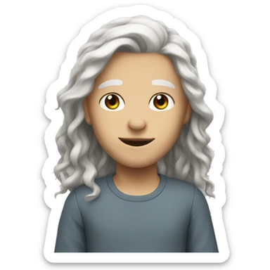 I want to create my own character. Please create a character with white skin and long, dark brown hair with a slight wave. sticker