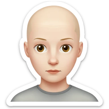 noface no gender yüzü tamamen açık gerçekçi ve gri kel ve başı açık  sticker