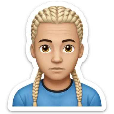 light skin man with cornrows sticker
