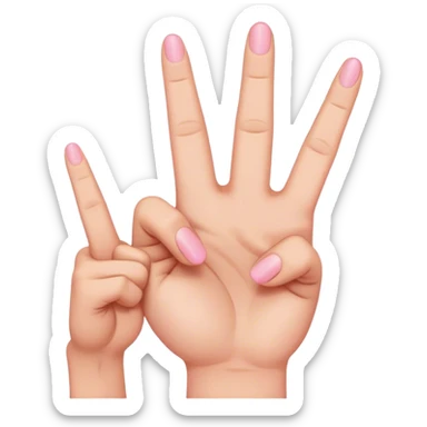 make an emoji where its like the ASL i love you hand sign but the two middle fingers is pointing front, the pinky and pointer is standing up, and the thumb is also point out sticker