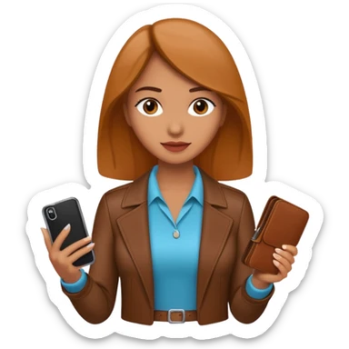Mujer con cel y cartera  sticker