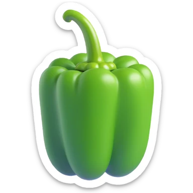 realistic vivid green bell pepper icon without eyes nose mouth sticker