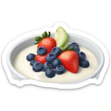 fruit yogurt bowl with strawberries and blueberries sticker