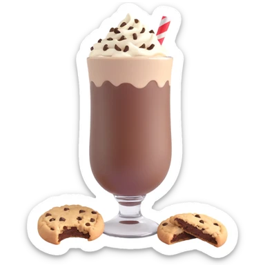 chocolate milkshake with cookie crumbles sticker