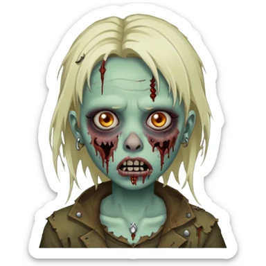 Zombie girl with a septum piercing sticker