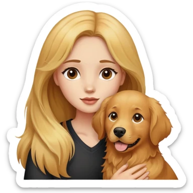 A￼ girl with a dog sticker