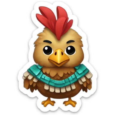 pixel Guatemalan chicken assassin sticker