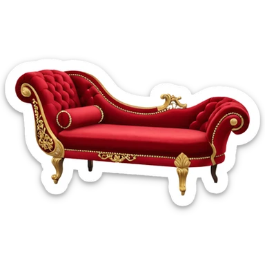 Antique Red chaise lounge sticker