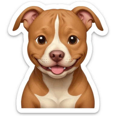 Large light brown pit bull sweetly innocently smiling  sticker