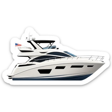 sea ray 500 yacht facing to the left on white background sticker