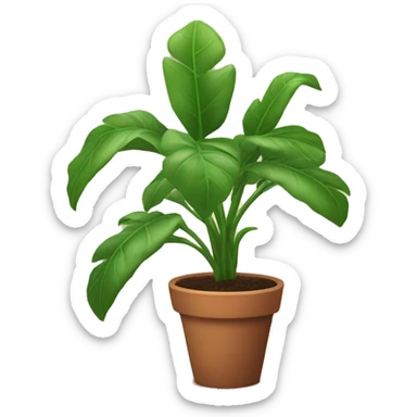 potted plant inside a house sticker