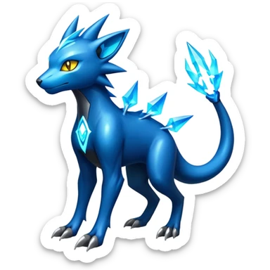 Futuristic Manectric-Luxray-Draco-Fakémon-hybrid-creature (full body), 4 legs sticker