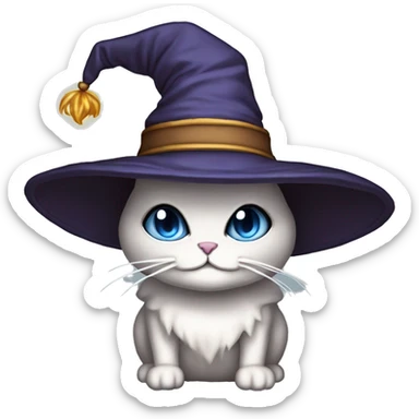 Cute cat  wizardhat pixel art Letter ASC in the hat background is wizard school sticker