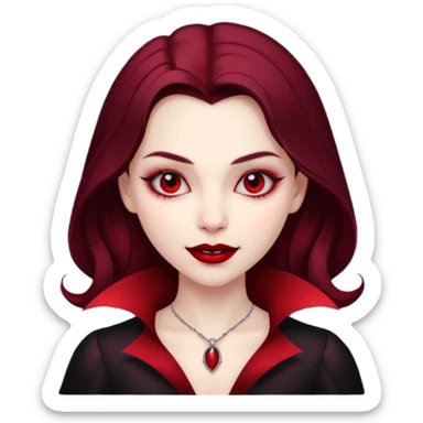 Girl vampire with a seductive smile sticker