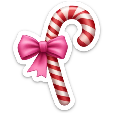 Candy cane with pink bow  sticker