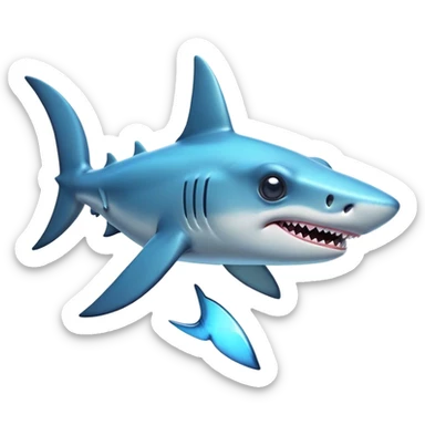 Cinematic Comical Hammerhead Shark Portrait Emoji, Head tilted dramatically with an exaggeratedly shocked expression, featuring its iconic wide-set eyes on a distinct hammer-shaped head, a sleek body with comically expressive fins, and a quirky, animated demeanor, Simplified yet hilariously expressive features, highly detailed, glowing with a slightly sassy oceanic glow, high shine, dramatic yet playful, stylized with an air of cheeky marine mischief, soft glowing outline, capturing the essence of a meme-worthy hammerhead that looks ready to side-eye its way into viral fame! sticker
