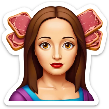 pop art monalisa SPAM meat slop portrait sticker