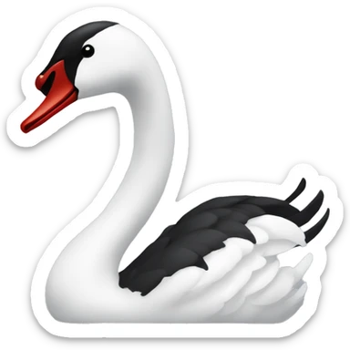 black swan, same as white swan emoji just black and facing the opposite direction sticker