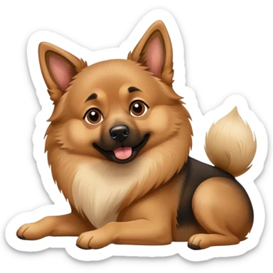 German Shepard dog with Pomeranian dog  sticker